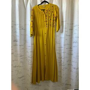 Neerus Indian Tunic Maxi Dress - Size Large - Embroidery